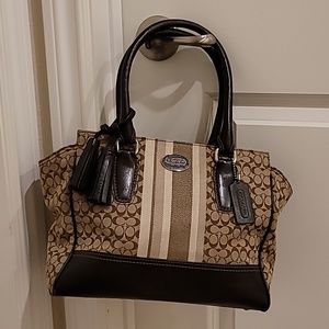 Coach Signature C Brown & Khaki Purse